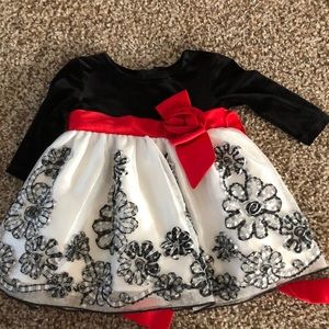 Velvet dress with tulle bottom.